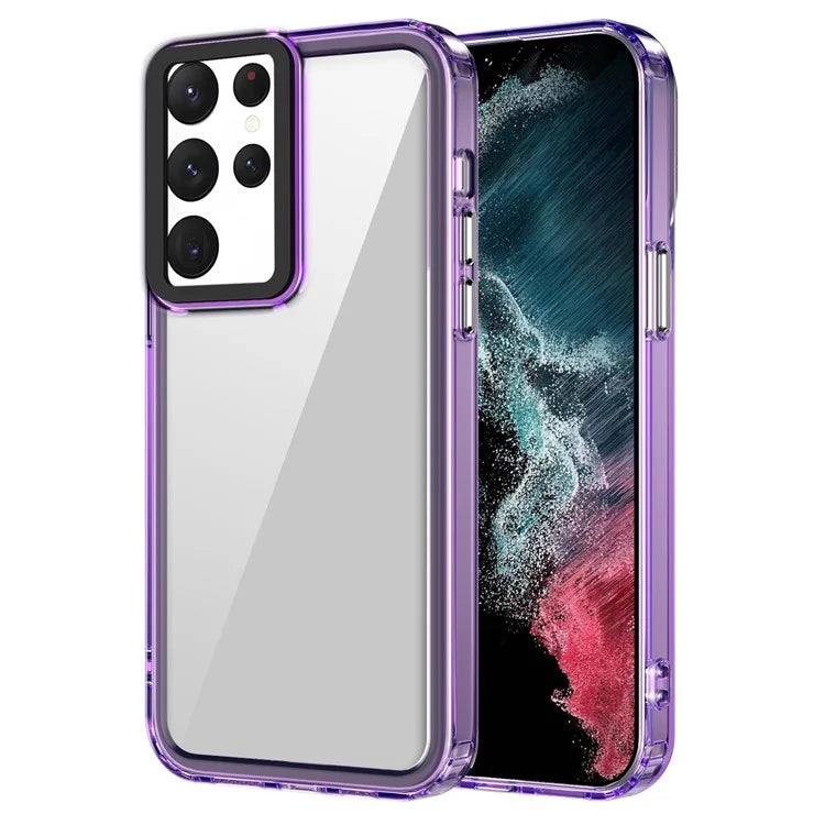 For Samsung Galaxy S22 Ultra 5G Case Slim Transparent PC+TPU Phone Cover