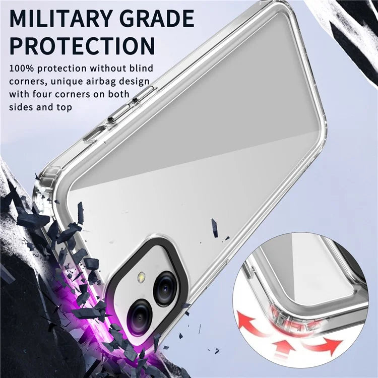 For Samsung Galaxy A04e 4G / M04 4G / F04 4G Case Crystal Clear PC+TPU Anti-Scratch Phone Cover Purple