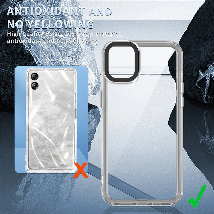 For Samsung Galaxy A04e 4G / M04 4G / F04 4G Case Crystal Clear PC+TPU Anti-Scratch Phone Cover Purple