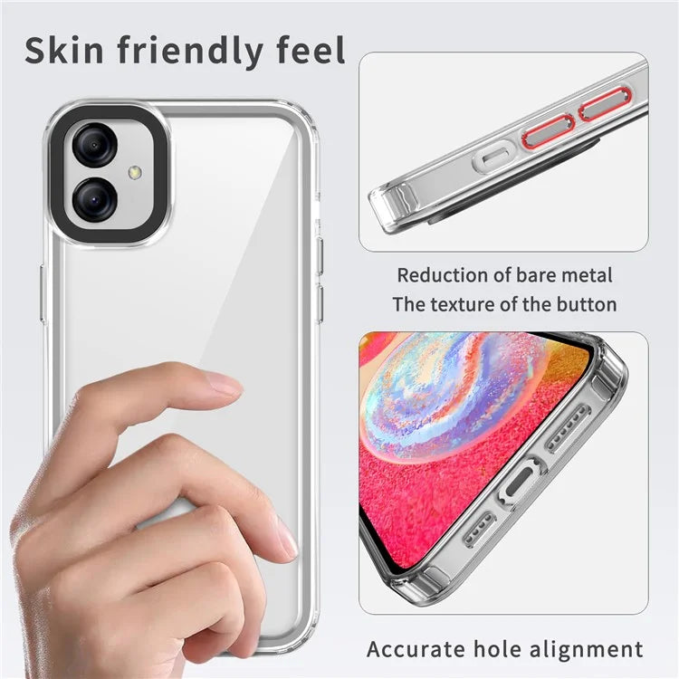 For Samsung Galaxy A04e 4G / M04 4G / F04 4G Case Crystal Clear PC+TPU Anti-Scratch Phone Cover Purple