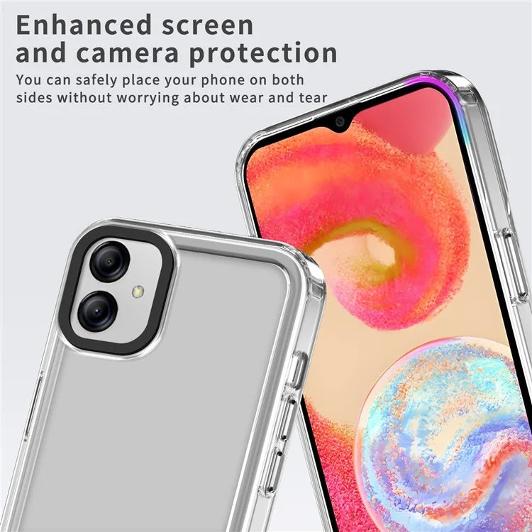 For Samsung Galaxy A04e 4G / M04 4G / F04 4G Case Crystal Clear PC+TPU Anti-Scratch Phone Cover Purple