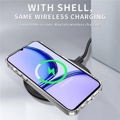 Dustproof Phone Cover for Realme C53 (Global) / Realme Narzo N53 4G Shell HD Clear PC+TPU Case Black