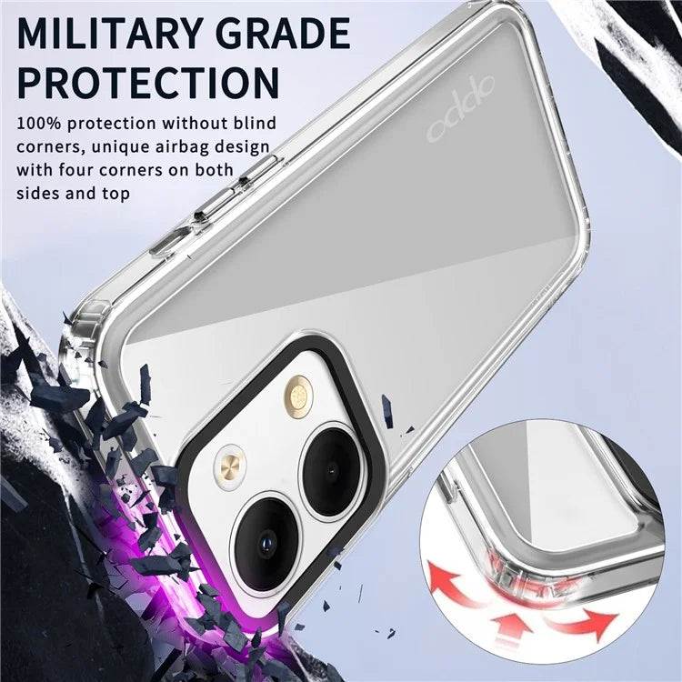 PC+TPU Case for Oppo Reno9 5G / Reno9 Pro 5G Cover Shockproof Phone Shell Black