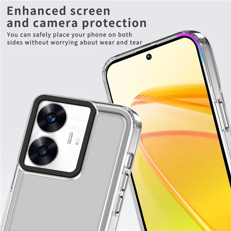 For Realme C55 Clear Case PC+TPU Military Grade Protection Phone Protector