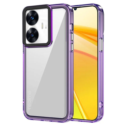 For Realme C55 Clear Case PC+TPU Military Grade Protection Phone Protector Purple