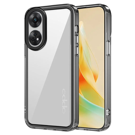 For Oppo Reno8 T 4G Clear PC+TPU Phone Case Anti-Scratch Phone Cover Black