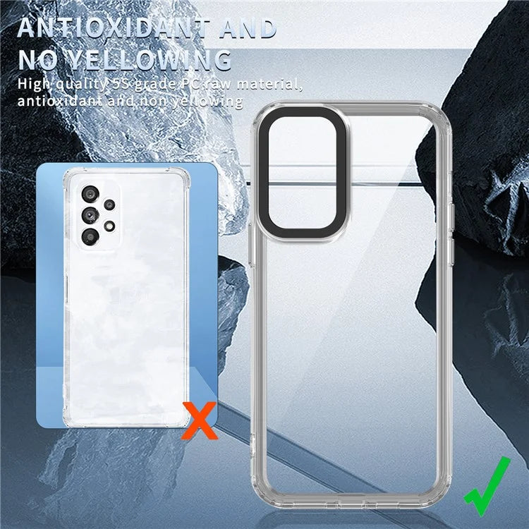 For Samsung Galaxy A73 5G Case PC+TPU 2 in 1 Crystal Clear Phone Cover