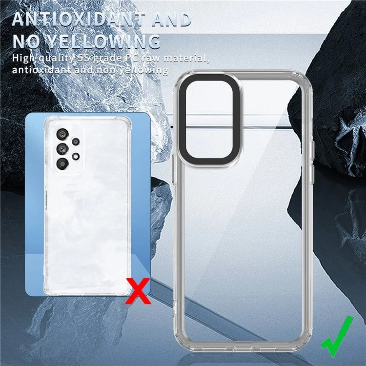 For Samsung Galaxy A73 5G Case PC+TPU 2 in 1 Crystal Clear Phone Cover