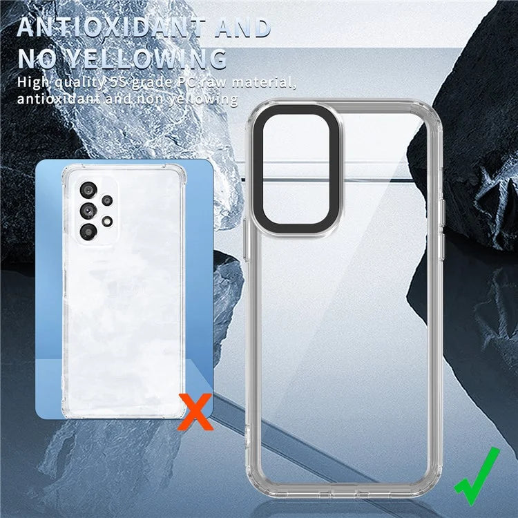 For Samsung Galaxy A73 5G Case PC+TPU 2 in 1 Crystal Clear Phone Cover Purple
