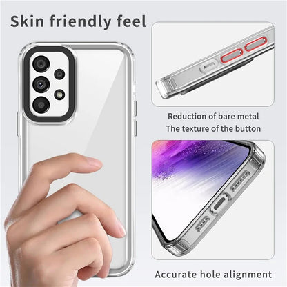 For Samsung Galaxy A73 5G Case PC+TPU 2 in 1 Crystal Clear Phone Cover Purple
