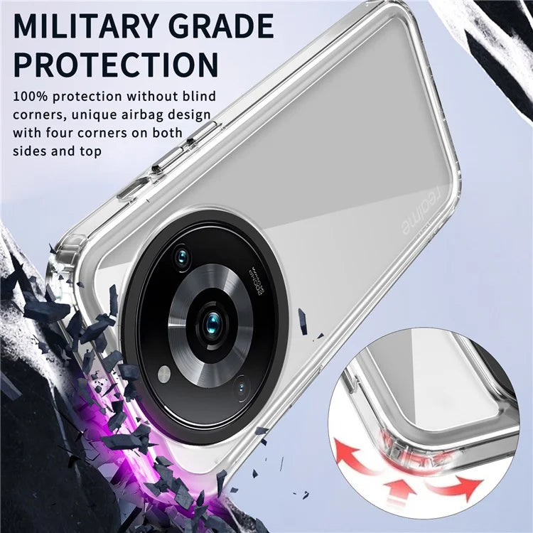 For Realme 11 Pro+ 5G / 11 Pro 5G Back Case Clear PC+TPU Drop-proof Phone Cover