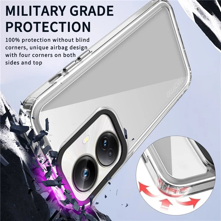 For Realme 10 Pro+ 5G Case Shock Absorbing PC+TPU Clear Protective Cover