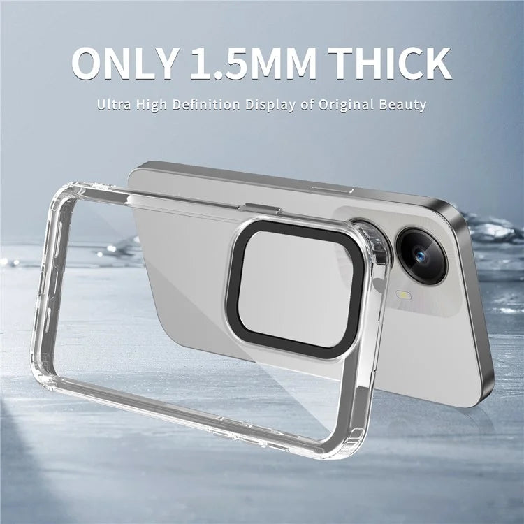 For Realme 10 Pro+ 5G Case Shock Absorbing PC+TPU Clear Protective Cover Black