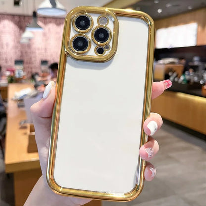 For iPhone 14 Pro Max Case Electroplating Process PC+TPU Protection Shockproof Cover