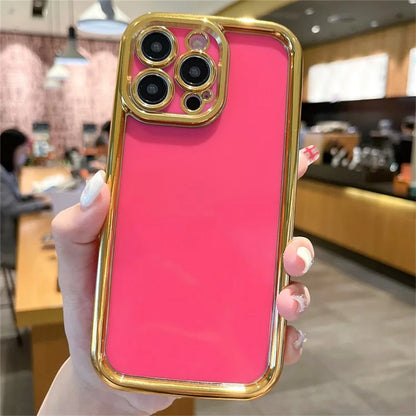 For iPhone 14 Pro Max Case Electroplating Process PC+TPU Protection Shockproof Cover