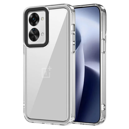 For OnePlus Nord 2T 5G Clear Case PC+TPU Phone Protective Shell Support Wireless Charging