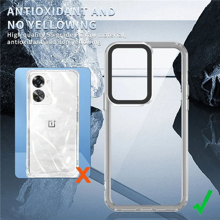 For OnePlus Nord 2T 5G Clear Case PC+TPU Phone Protective Shell Support Wireless Charging