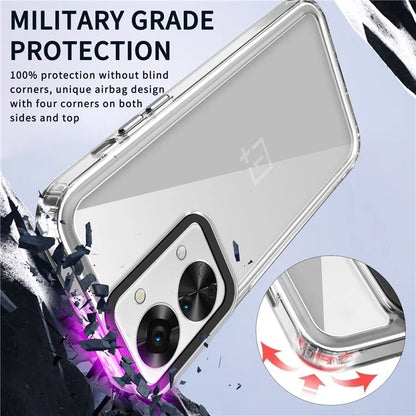 For OnePlus Nord 2T 5G Clear Case PC+TPU Phone Protective Shell Support Wireless Charging