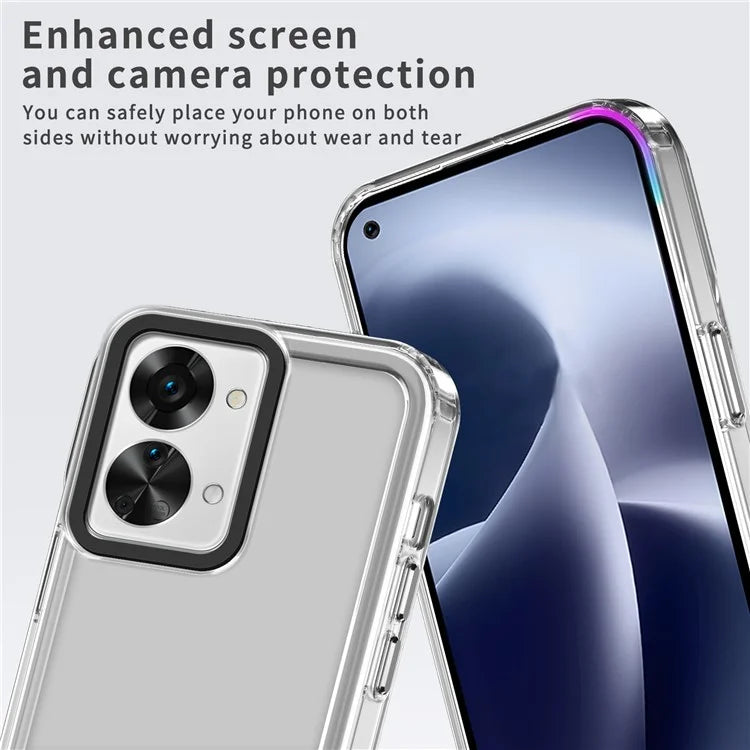 For OnePlus Nord 2T 5G Clear Case PC+TPU Phone Protective Shell Support Wireless Charging