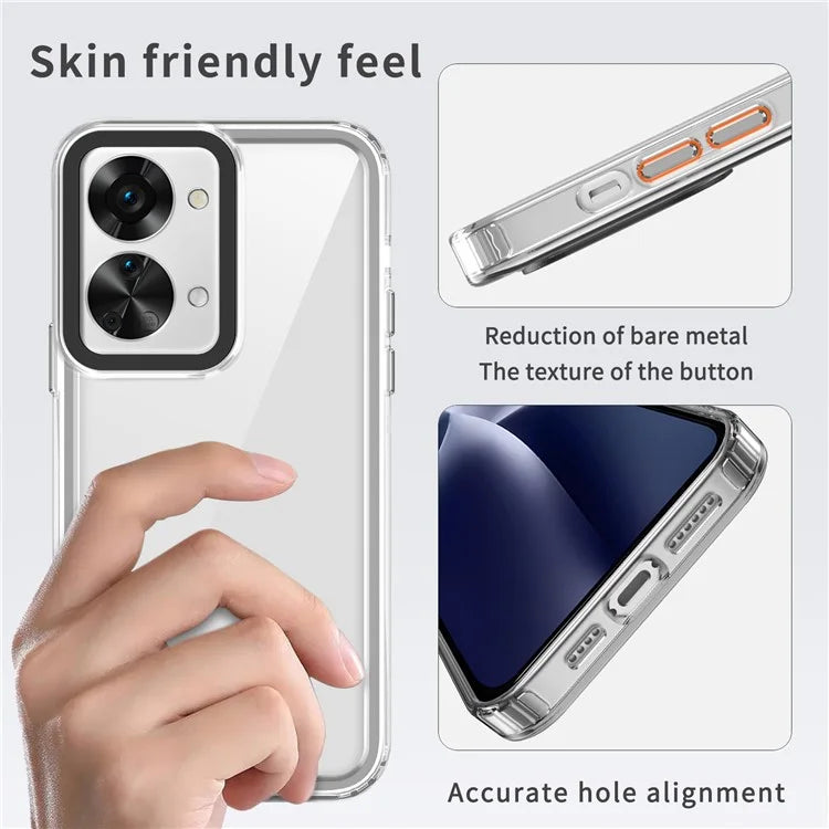 For OnePlus Nord 2T 5G Clear Case PC+TPU Phone Protective Shell Support Wireless Charging