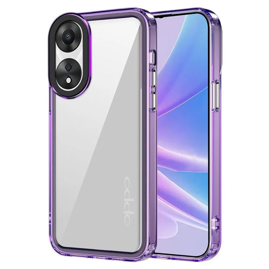 For Oppo A58 5G / A78 5G Clear Cases Anti-Scratch PC+TPU Phone Cover Purple