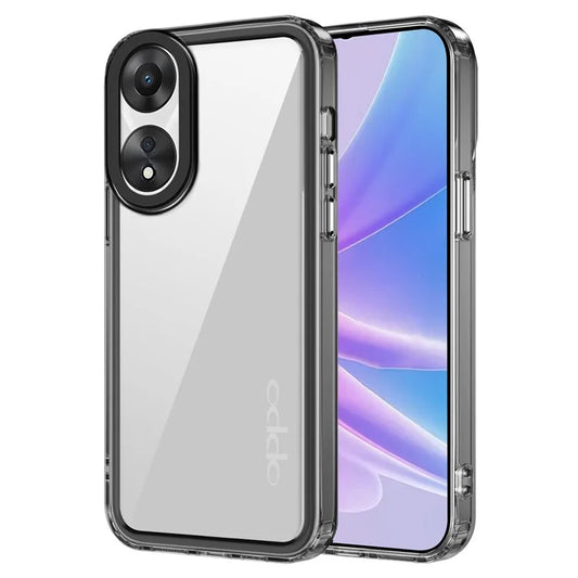 For Oppo A58 5G / A78 5G Clear Cases Anti-Scratch PC+TPU Phone Cover Black