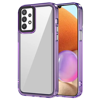 For Samsung Galaxy A32 4G (EU Version) Protective Cases PC+TPU Crystal Clear Phone Case Purple