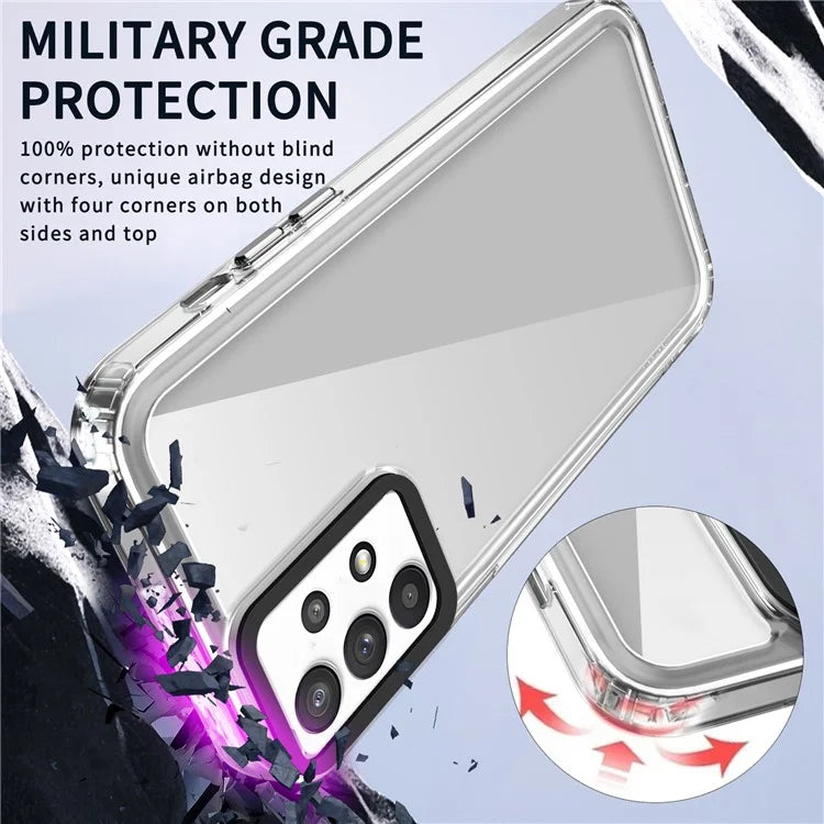 For Samsung Galaxy A32 4G (EU Version) Protective Cases PC+TPU Crystal Clear Phone Case Purple