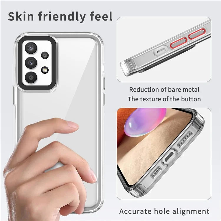 For Samsung Galaxy A32 4G (EU Version) Protective Cases PC+TPU Crystal Clear Phone Case Purple
