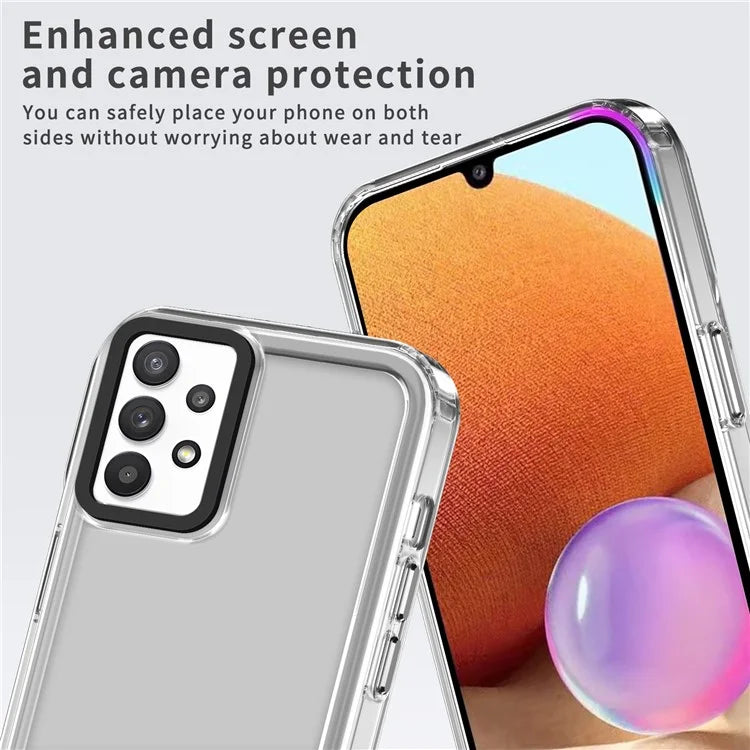 For Samsung Galaxy A32 4G (EU Version) Protective Cases PC+TPU Crystal Clear Phone Case Purple
