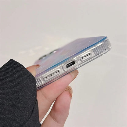 For iPhone 14 Pro Case TPU+Acrylic Phone Cover Starry Silver Feather Fox Tail Pattern