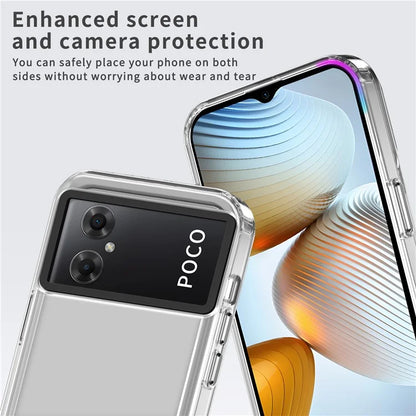 For Xiaomi Poco M5 4G / M4 5G Cases Anti-Drop PC+TPU Clear Phone Cover Black