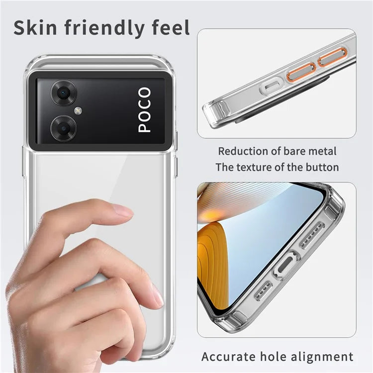 For Xiaomi Poco M5 4G / M4 5G Cases Anti-Drop PC+TPU Clear Phone Cover Black