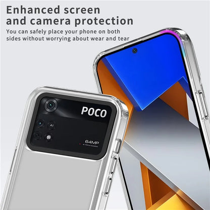 For Xiaomi Poco M4 Pro 4G Shockproof Case PC+TPU Clear Phone Cases Purple