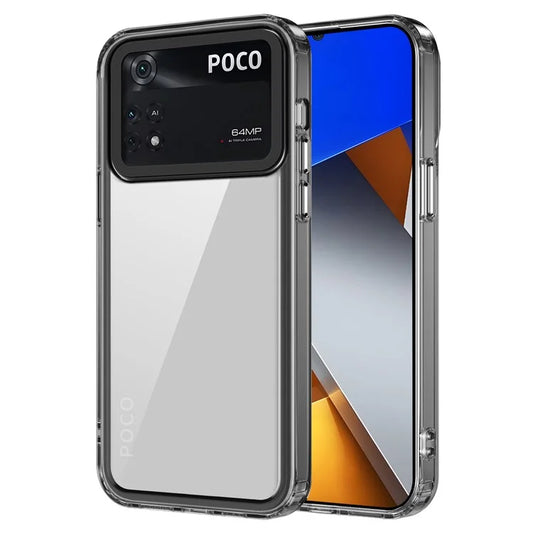 For Xiaomi Poco M4 Pro 4G Shockproof Case PC+TPU Clear Phone Cases Black