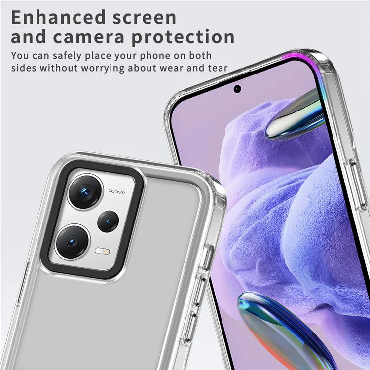 For Xiaomi Redmi Note 12 Pro+ 5G / Note 12 Explorer 5G Cases PC+TPU Clear Phone Protector Black