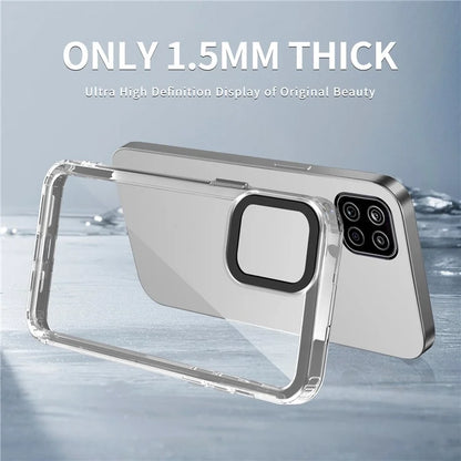 For Samsung Galaxy A12 / M12 Case PC+TPU Anti-drop Phone Cover HD Clear Purple
