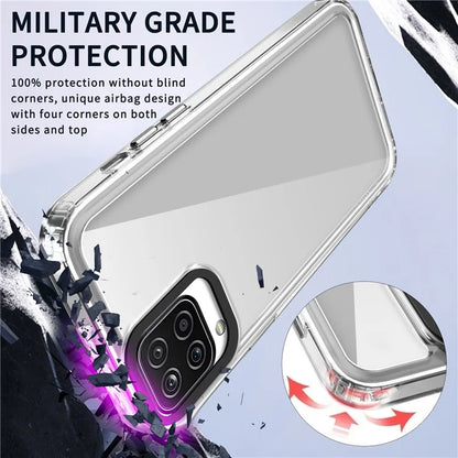 For Samsung Galaxy A12 / M12 Case PC+TPU Anti-drop Phone Cover HD Clear Purple