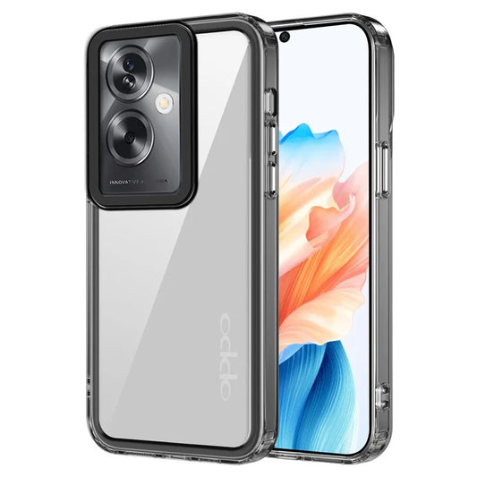 For Oppo A79 5G / A2 5G Clear Case PC+TPU Shockproof Phone Cover Black
