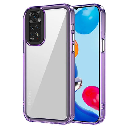 For Xiaomi Redmi Note 11 4G (Qualcomm) / Note 11S 4G Clear Cases PC+TPU Slim Phone Shell Purple