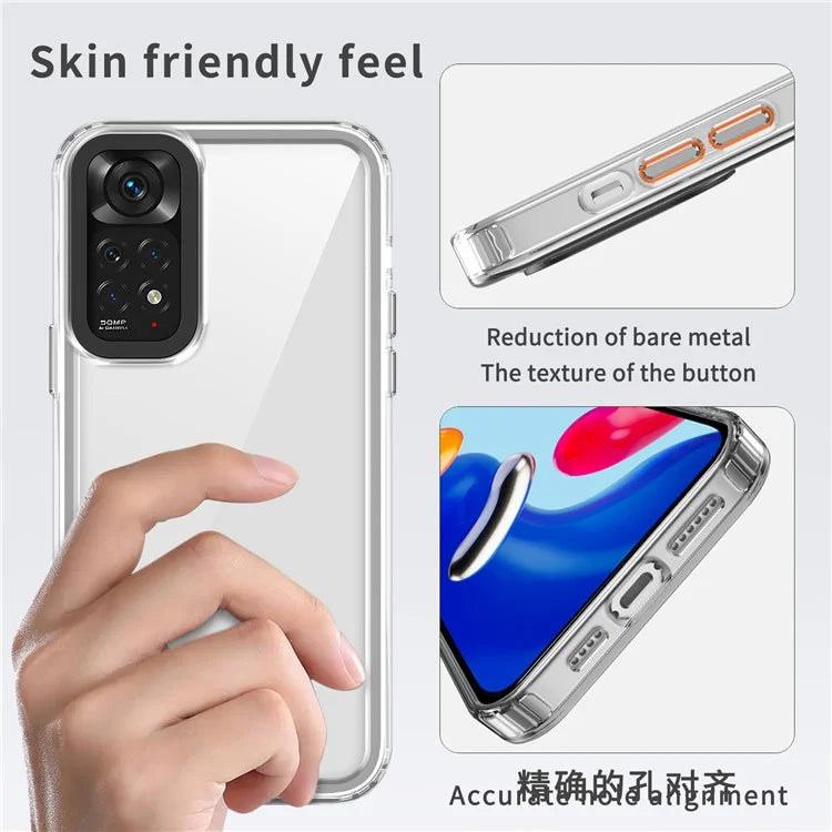 For Xiaomi Redmi Note 11 4G (Qualcomm) / Note 11S 4G Clear Cases PC+TPU Slim Phone Shell Purple