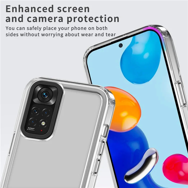 For Xiaomi Redmi Note 11 4G (Qualcomm) / Note 11S 4G Clear Cases PC+TPU Slim Phone Shell Black