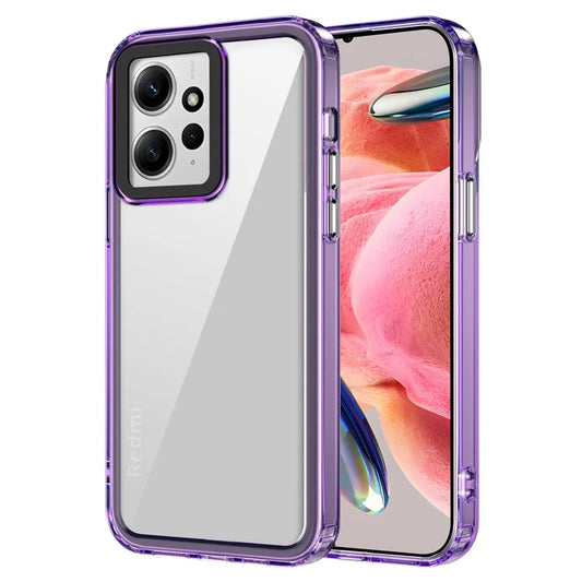 For Xiaomi Redmi Note 12 4G Clear Case Anti-Drop PC+TPU Slim Phone Cover Purple