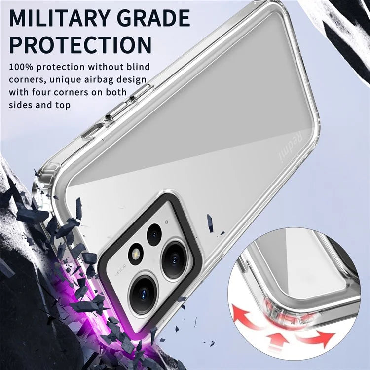 For Xiaomi Redmi Note 12 4G Clear Case Anti-Drop PC+TPU Slim Phone Cover Purple