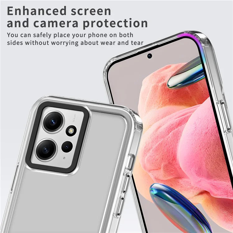 For Xiaomi Redmi Note 12 4G Clear Case Anti-Drop PC+TPU Slim Phone Cover Black