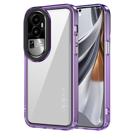 For Oppo Reno11 Pro 5G (Global) Shockproof Cases PC+TPU Clear Phone Cover Purple