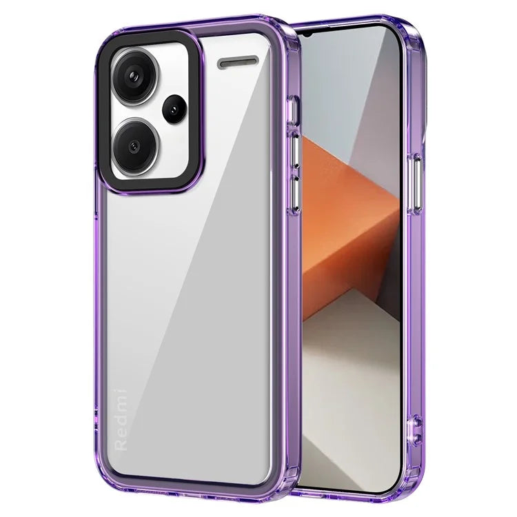 For Xiaomi Redmi Note 13 Pro+ 5G Protective Case PC+TPU Clear Phone Protector Purple