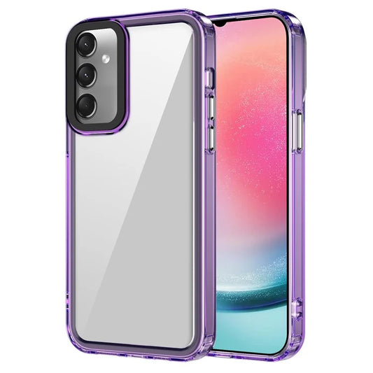 For Samsung Galaxy A24 4G (162.1 x 77.6 x 8.3mm) / M34 5G / F34 5G Phone Case PC+TPU Clear Back Cover Purple