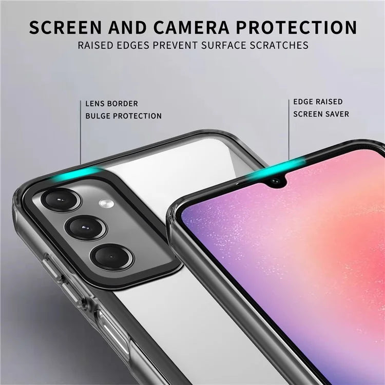 For Samsung Galaxy A24 4G (162.1 x 77.6 x 8.3mm) / M34 5G / F34 5G Phone Case PC+TPU Clear Back Cover Purple