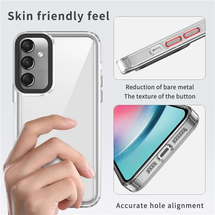For Samsung Galaxy A24 4G (162.1 x 77.6 x 8.3mm) / M34 5G / F34 5G Phone Case PC+TPU Clear Back Cover Purple